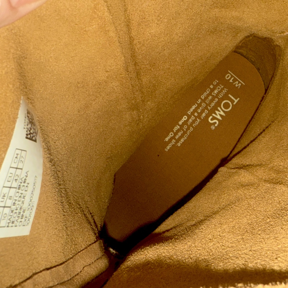 Toms Mila Toffee Wrap Laces Suede stacked Block 3” Heel Boots 10 Pristine $98 - Picture 10 of 14